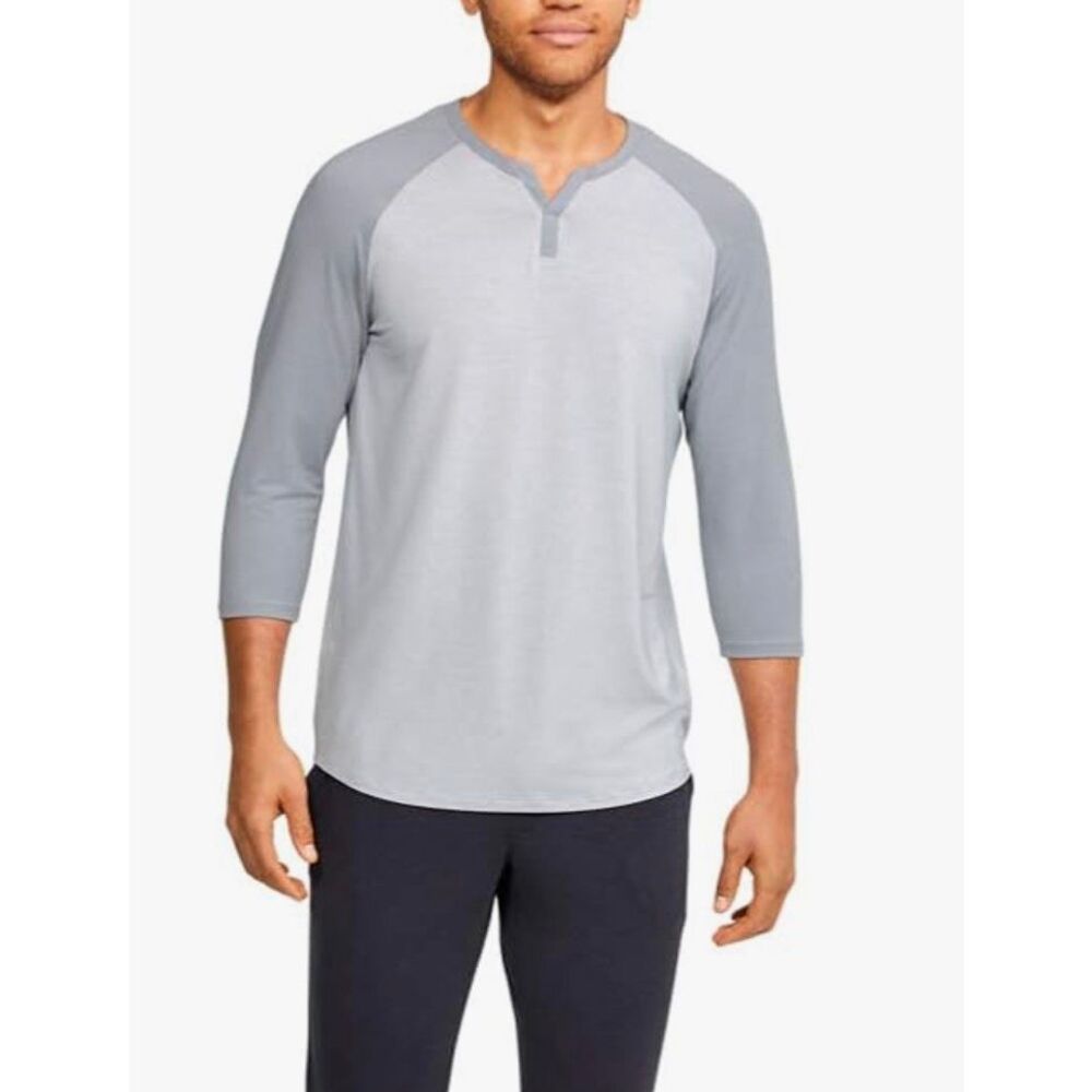 Under Armour Athlete Recovery Henley Sleep Tshirt Gray Nwt Size Small